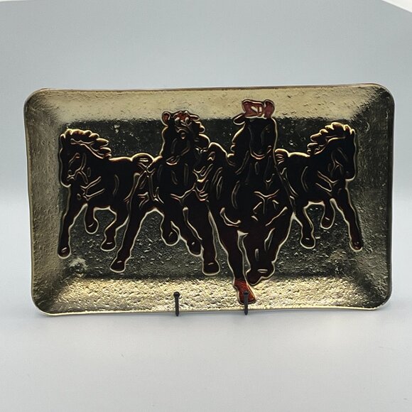 Vintage Cracker Barrel Gold Silver and Amber Serving Plate‎ - Picture 1 of 3
